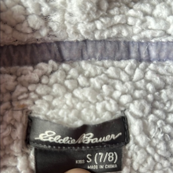 Eddie Bauer Light Purple Hoodie Sweatshirt w Fox, Size 7-8 - Picture 2 of 3